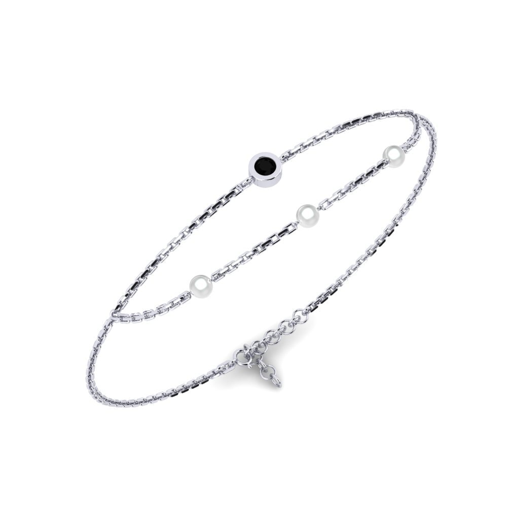 950 Platinum Black Diamond Women's Bracelet Mifangaro