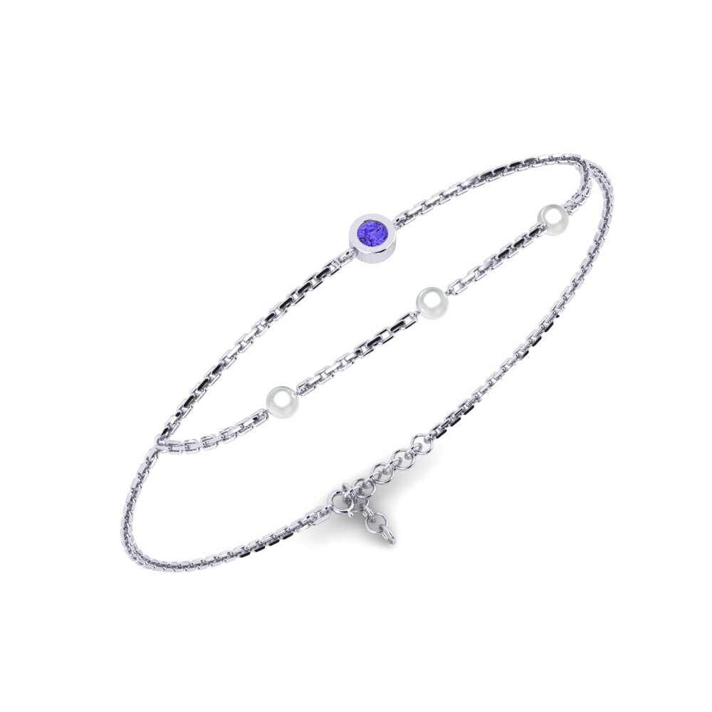 950 Platinum Tanzanite Women's Bracelet Mifangaro