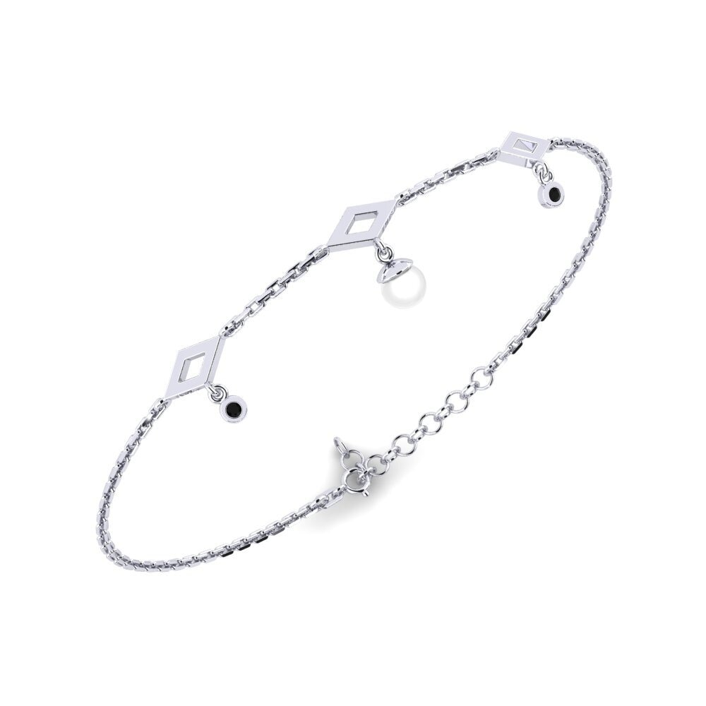 950 Platinum Black Diamond Women's Bracelet Lewatle