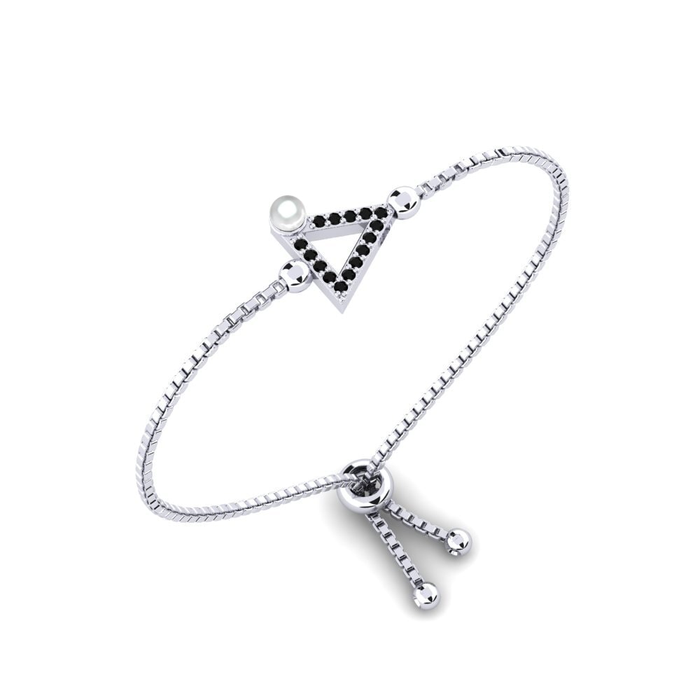 950 Platinum Black Diamond Women's Bracelet Mengsel