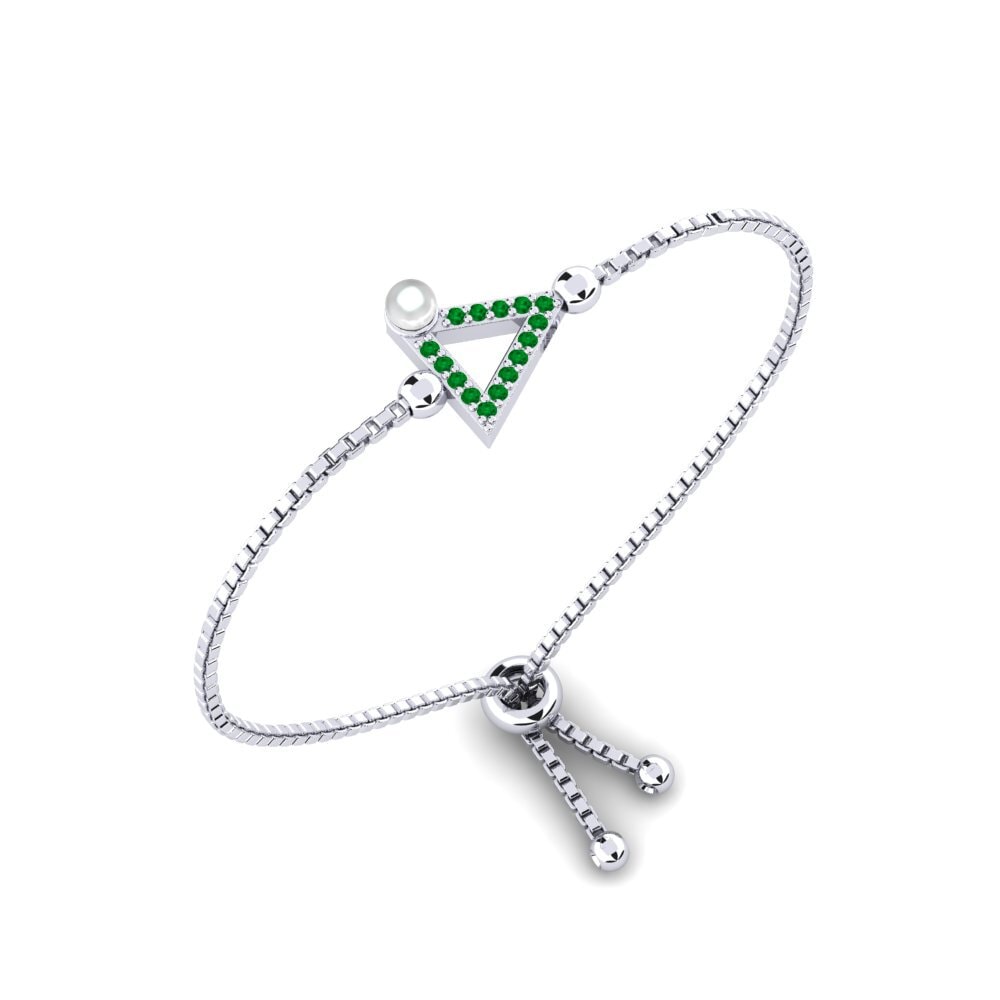 950 Platinum Emerald Women's Bracelet Mengsel