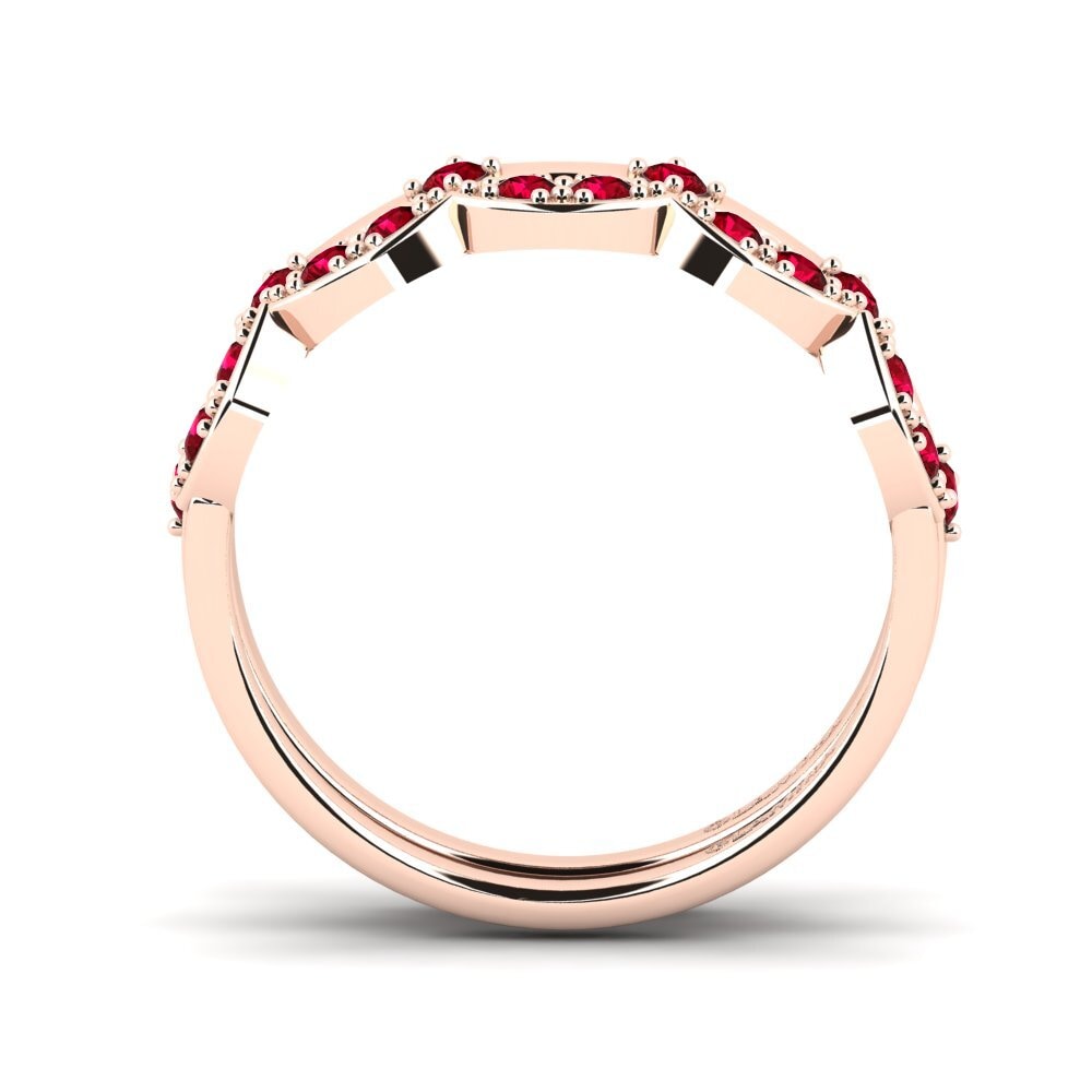 Roter Zirkonia Stapelbarer Ring Agungo - B