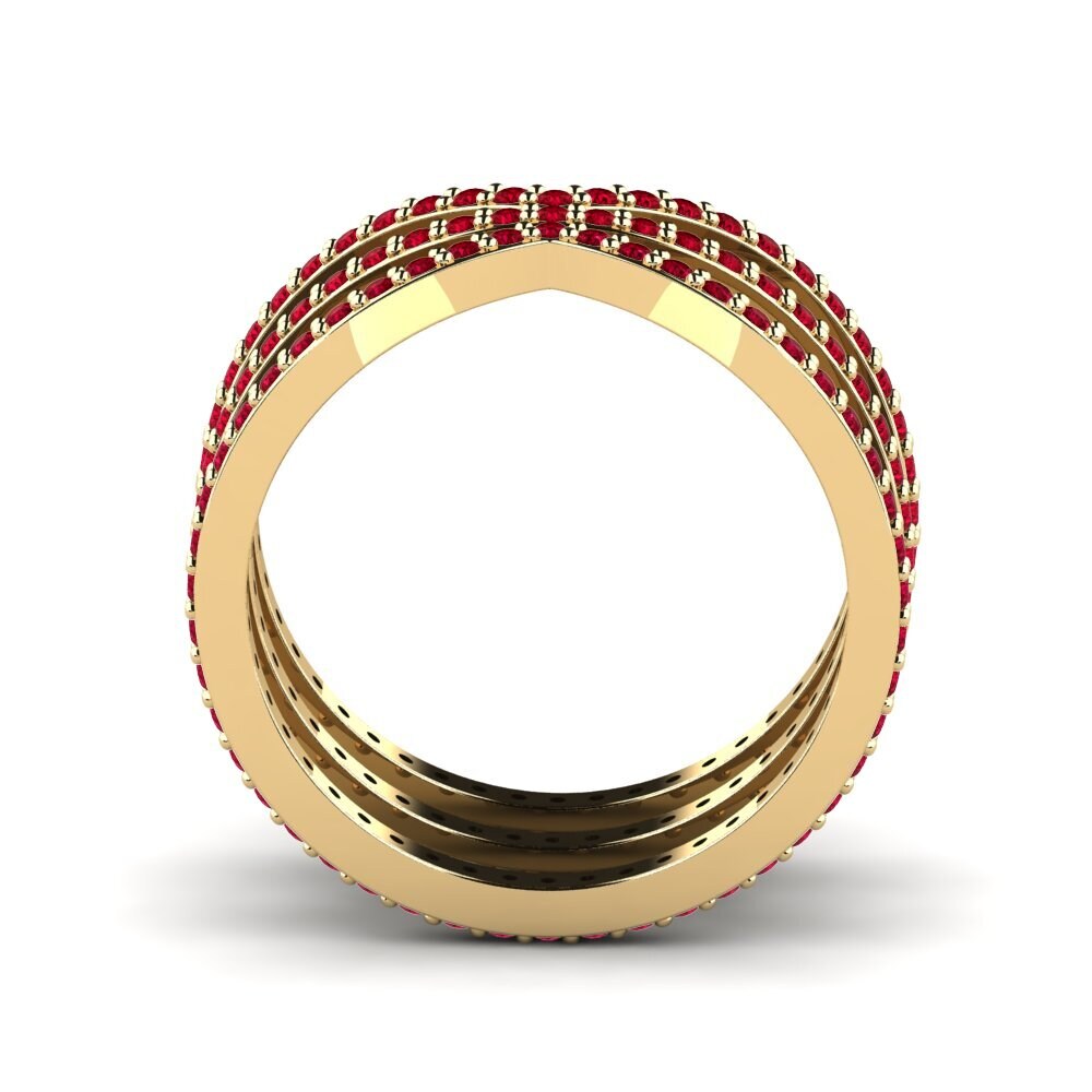 Roter Zirkonia Stapelbarer Ring Anethes - Set