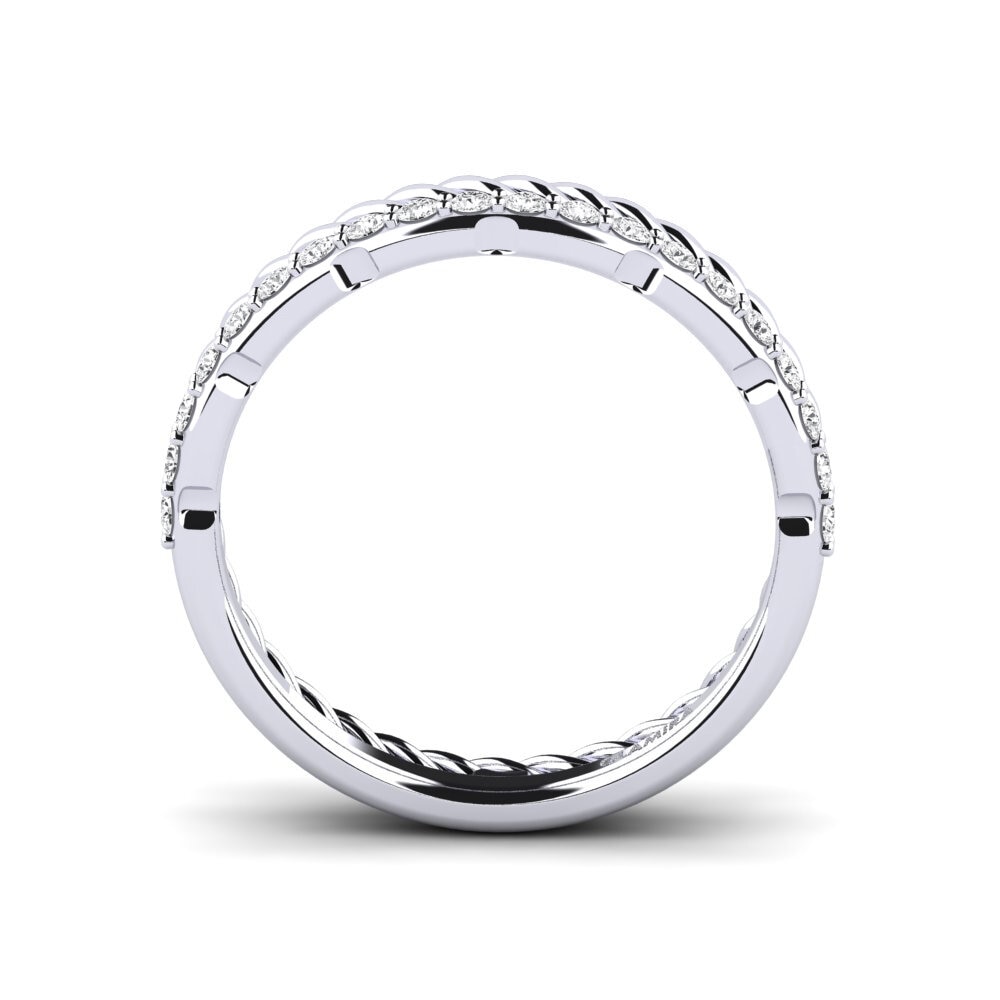 White sapphire Stackable Ring Bisc - A