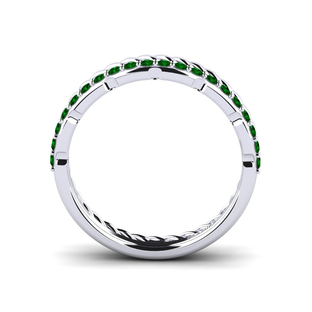 Grüner Zirkonia Stapelbarer Ring Bisc - A