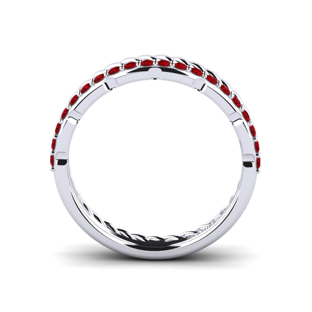 Roter Zirkonia Stapelbarer Ring Bisc - A