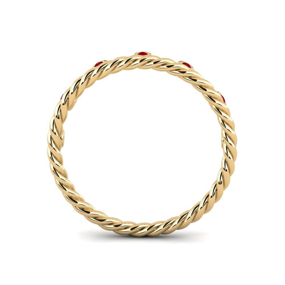 Roter Zirkonia Stapelbarer Ring Bisc - B
