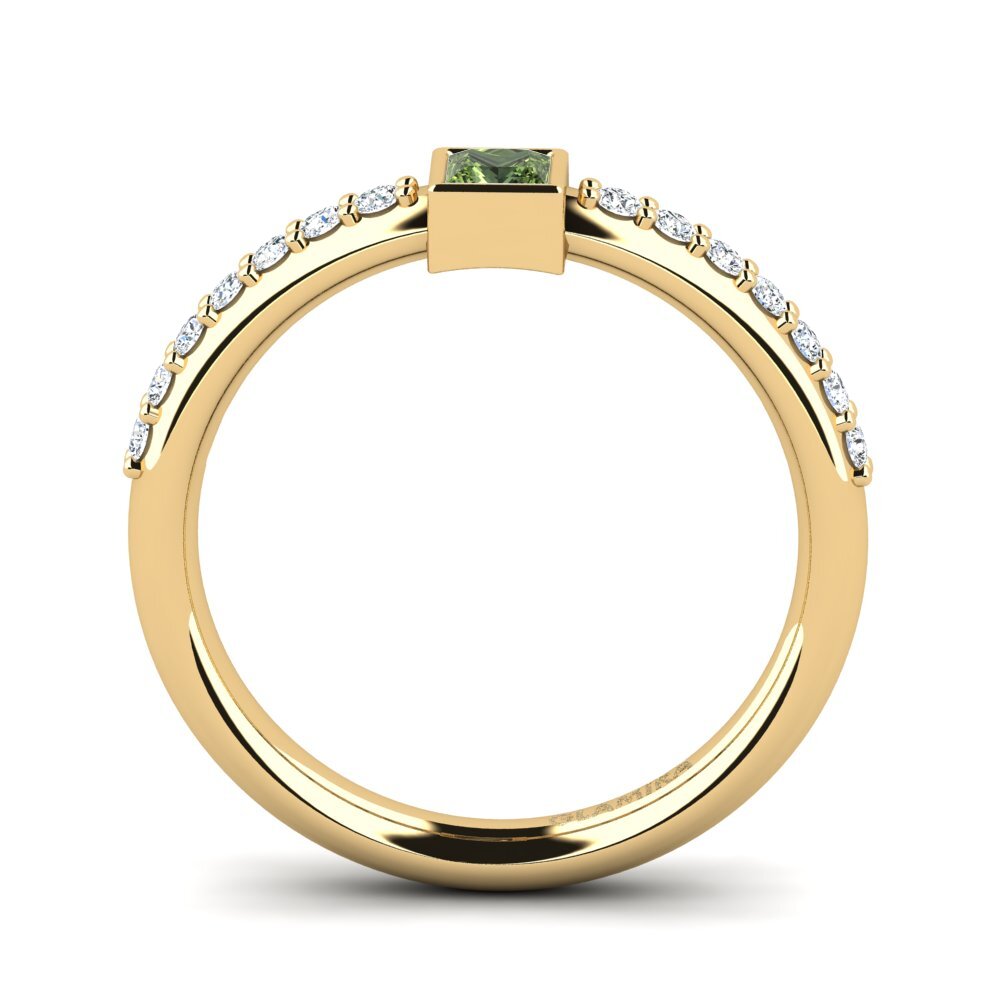 Green Sapphire Stackable Ring Biscep - A