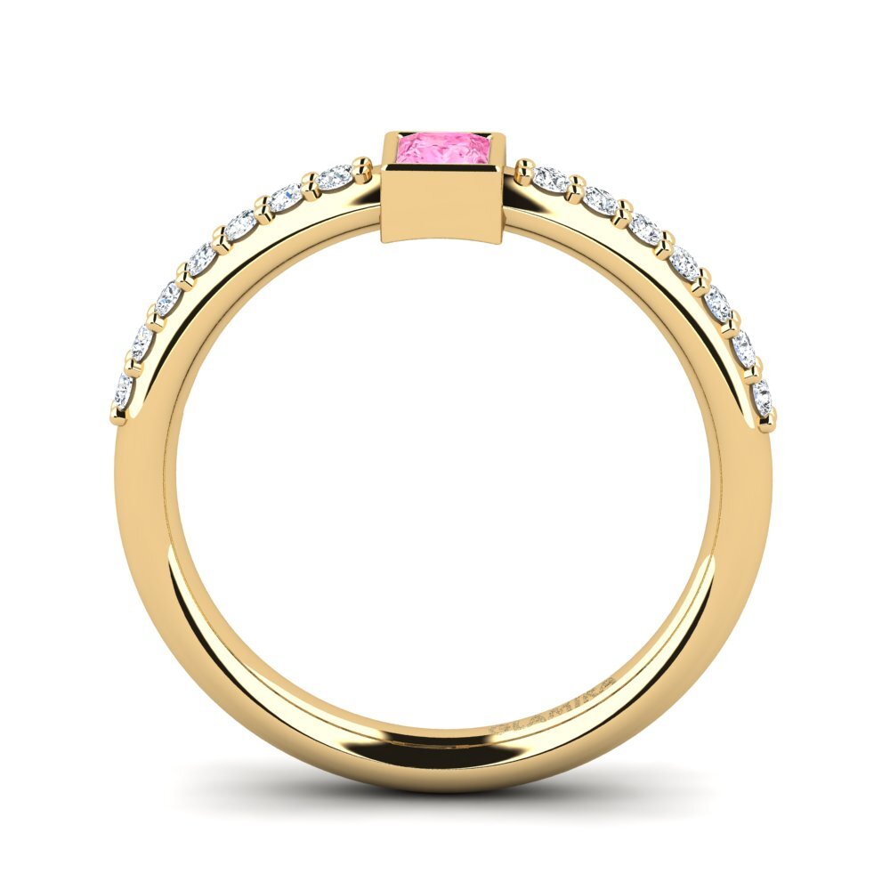 Princesa Zafiro Rosado Anillo apilable Biscep - A