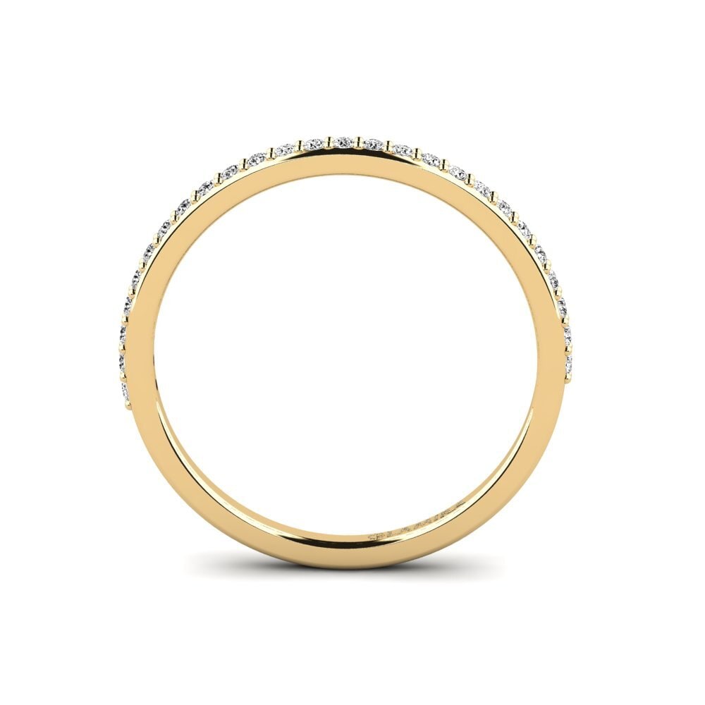 14ct Yellow Gold Moissanite Stackable Ring Fatint - C