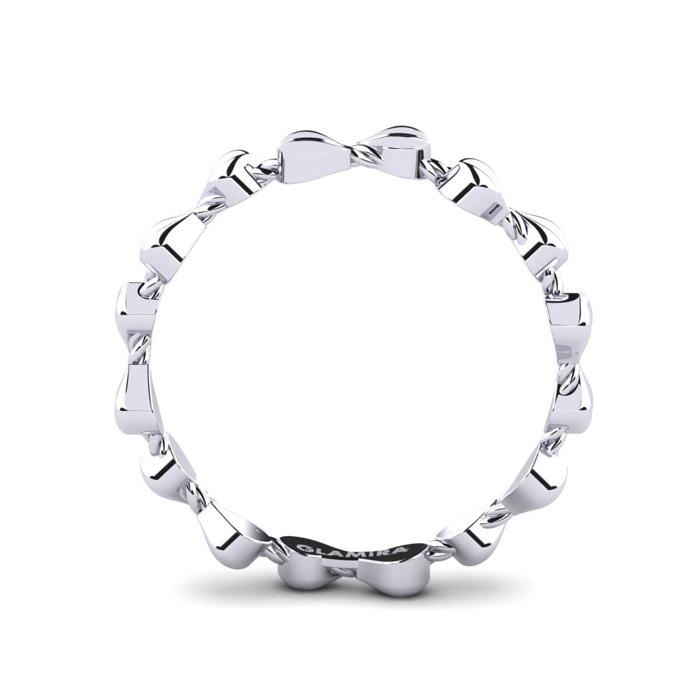 9k White Gold Stackable Ring Fect - B