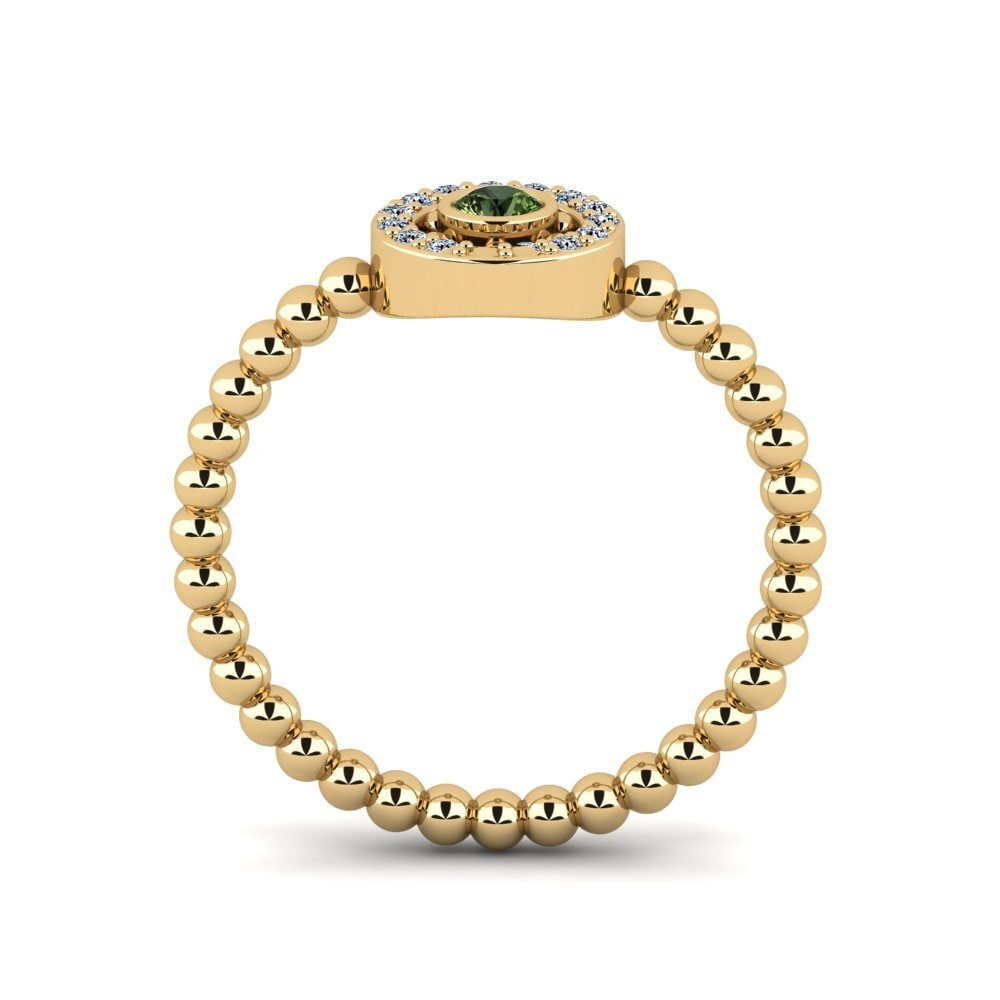 Green Sapphire Stackable Ring Hwal - A