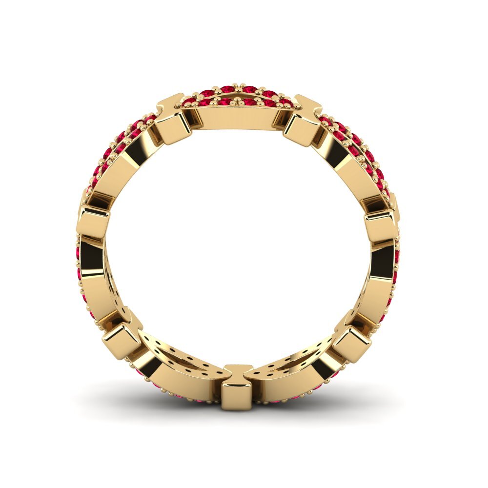 Roter Zirkonia Stapelbarer Ring Lexiedd - A