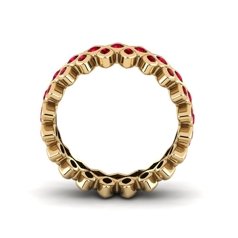 Roter Zirkonia Stapelbarer Ring Liera - A