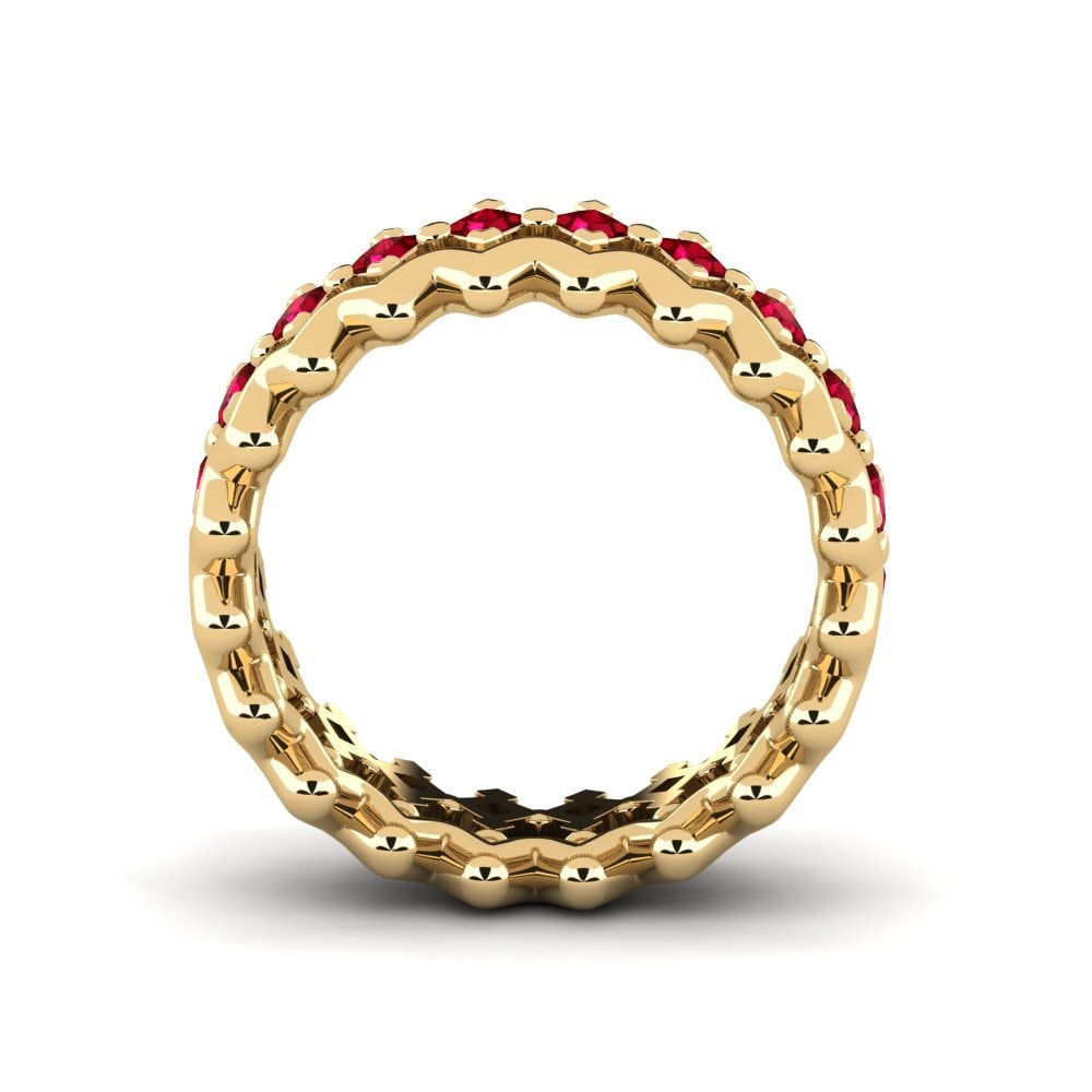 Roter Zirkonia Stapelbarer Ring Liera - B