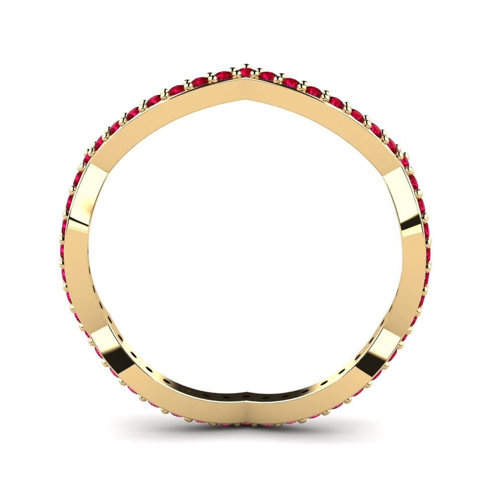 Roter Zirkonia Stapelbarer Ring Magrit - B