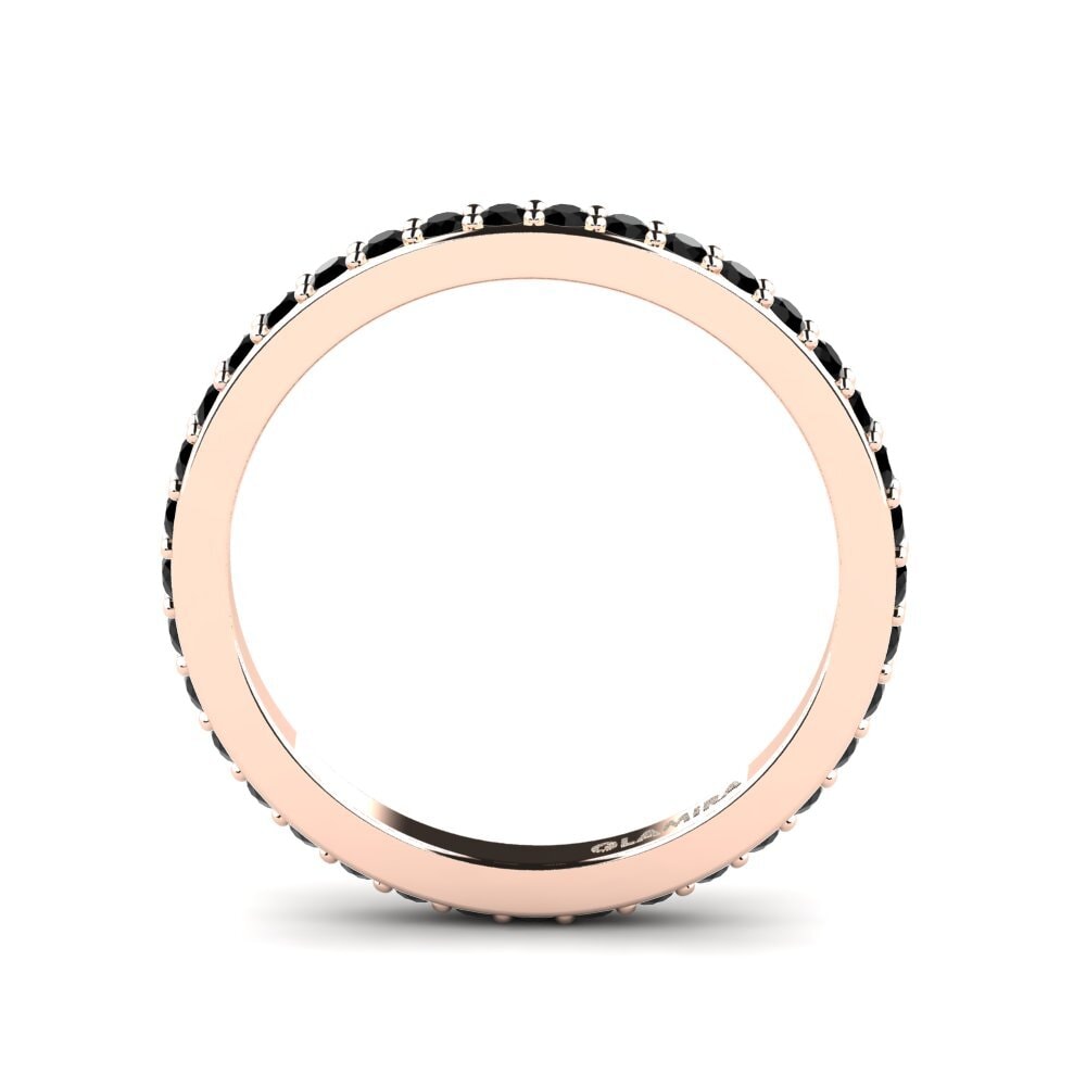 18ct Rose Gold Black Diamond Ring Mannas - B