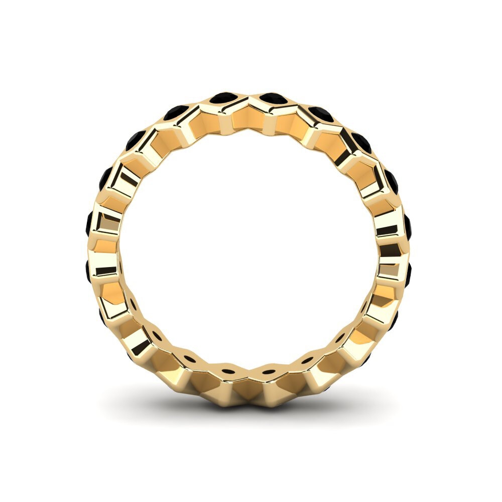Schwarzer Onyx Stapelbarer Ring Menga - B