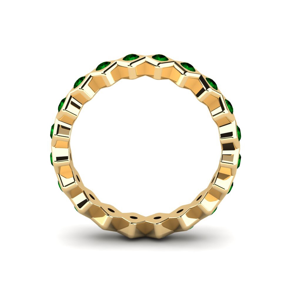 Grüner Zirkonia Stapelbarer Ring Menga - B