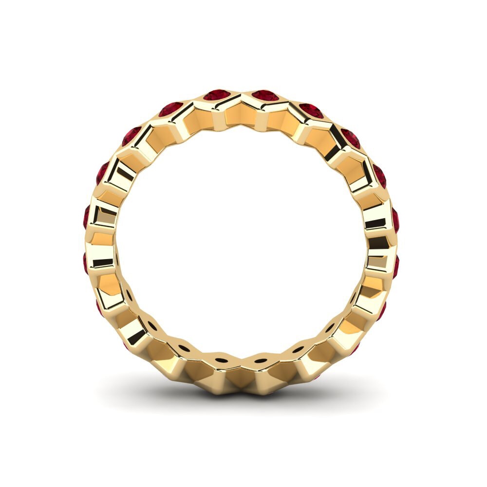 Roter Zirkonia Stapelbarer Ring Menga - B