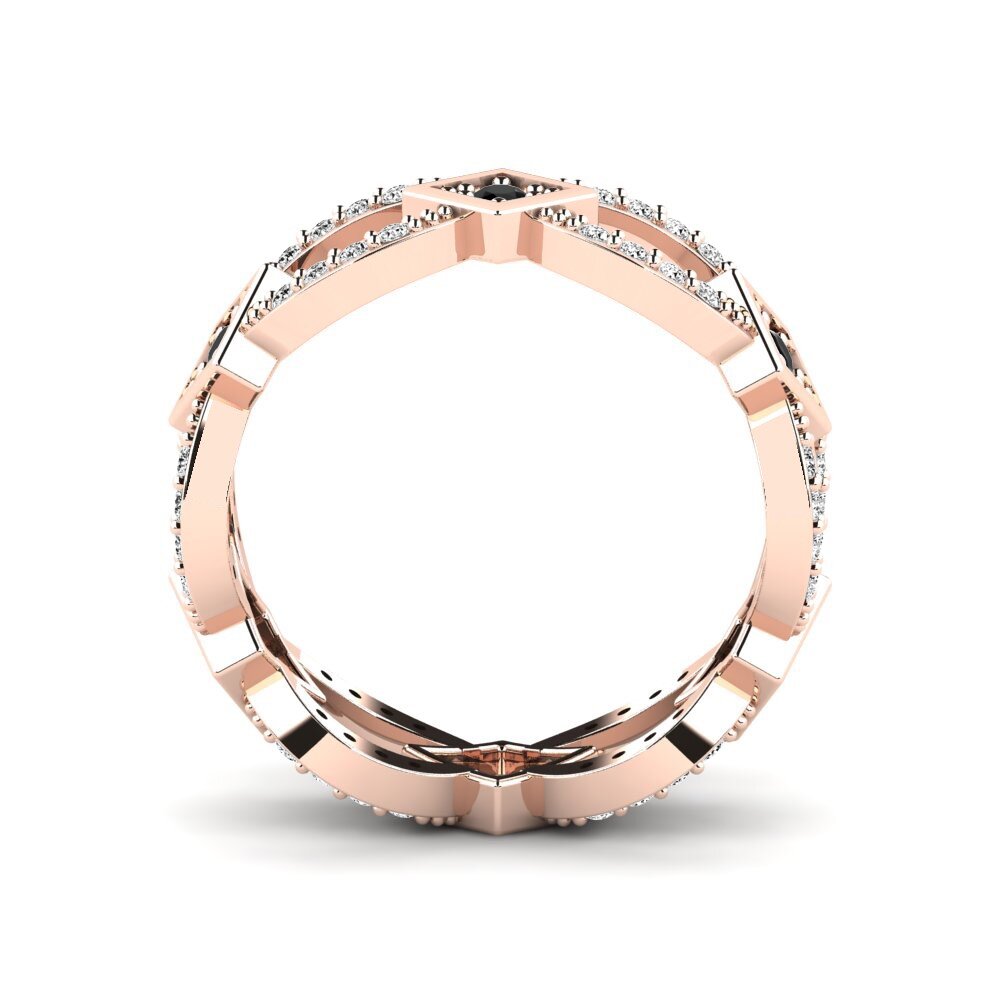 Schwarzer Onyx Stapelbarer Ring Moureen - A