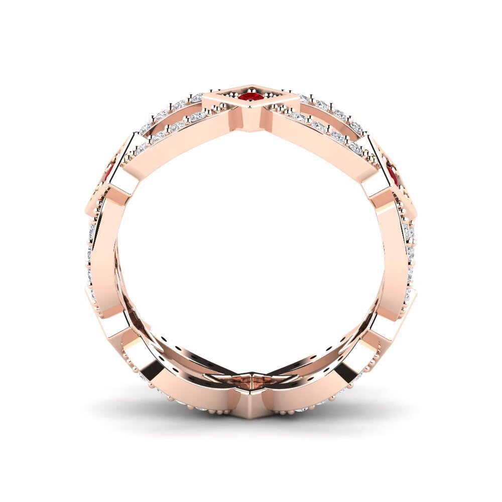 Roter Zirkonia Stapelbarer Ring Moureen - A