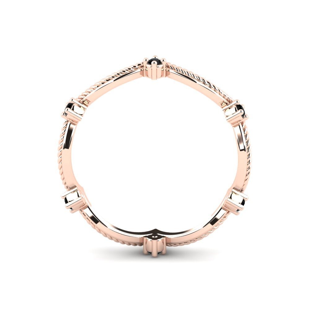 Schwarzer Onyx Stapelbarer Ring Moureen - B