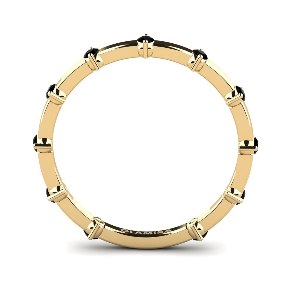 Schwarzer Onyx Stapelbarer Ring Neema - B
