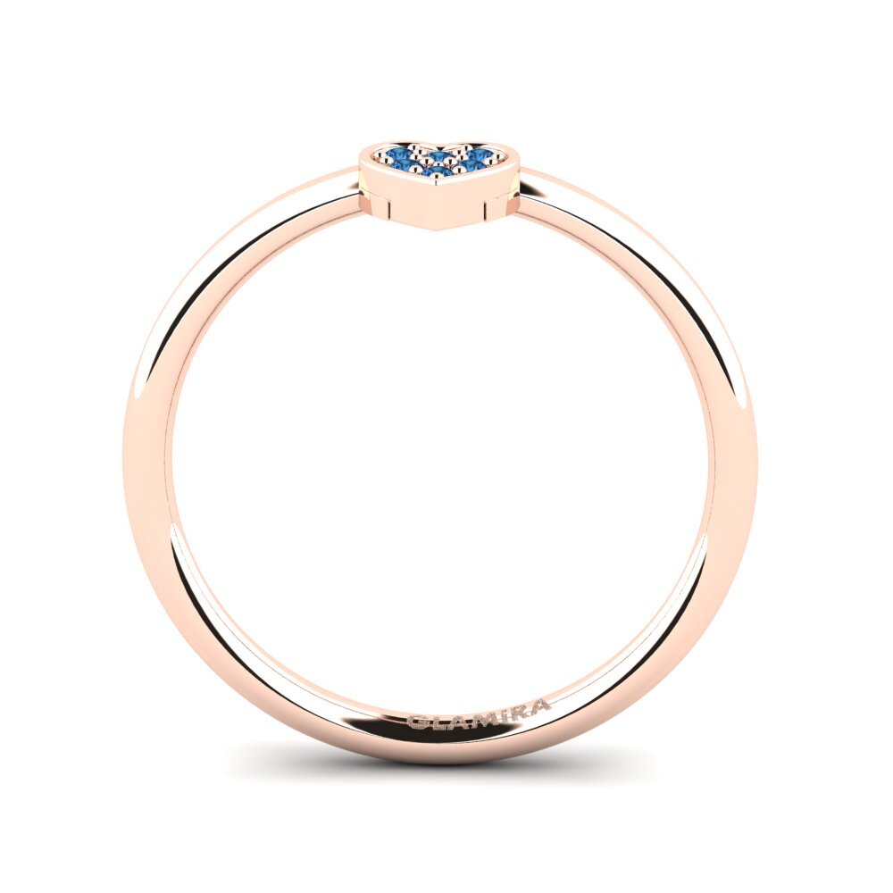 Dunkelblauer Zirkonia Stapelbarer Ring Polmern - A