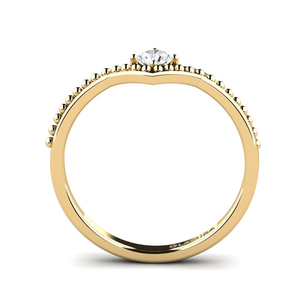 White sapphire Stackable Ring Shappe - A