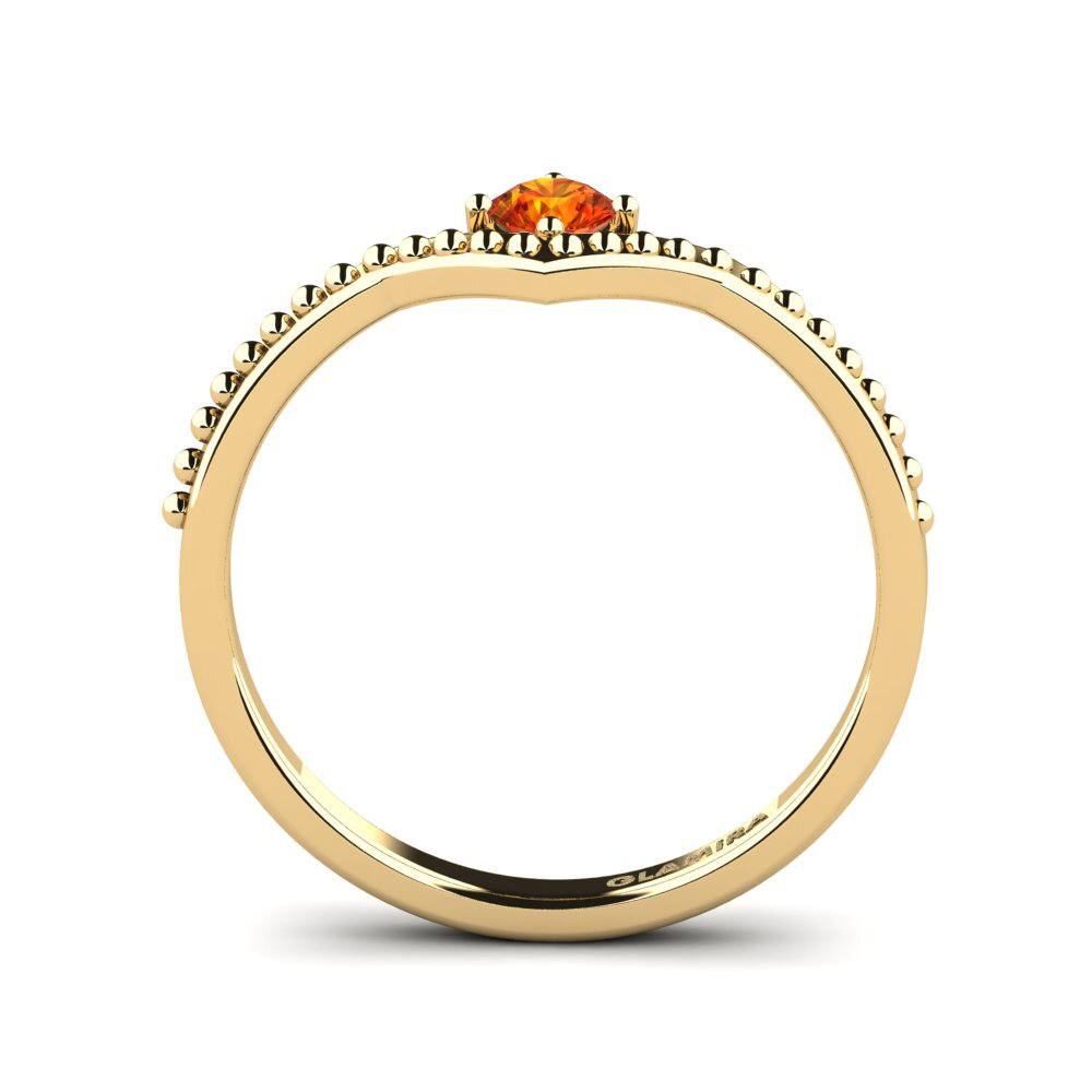 Orangefarbener Saphir Stapelbarer Ring Shappe - A