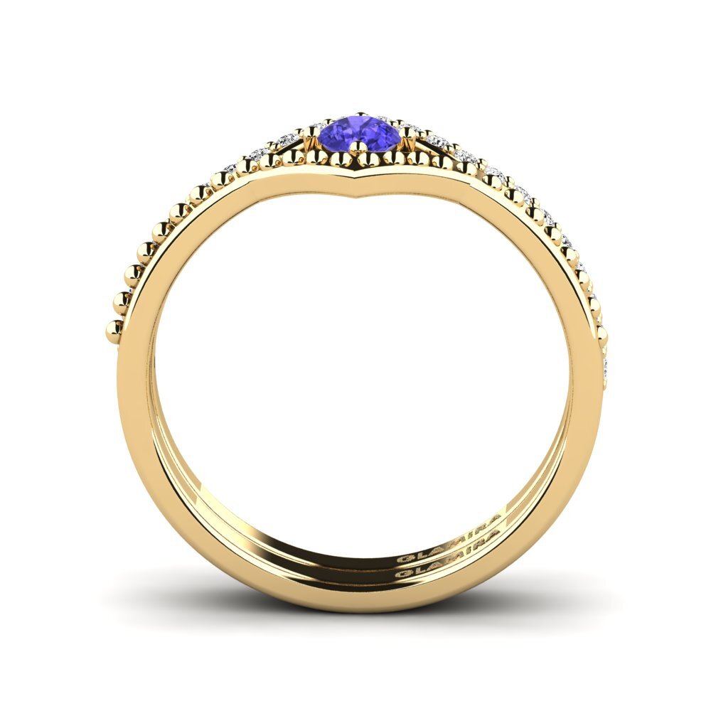 Tanzanite Anel Empilhável Shappe - Set