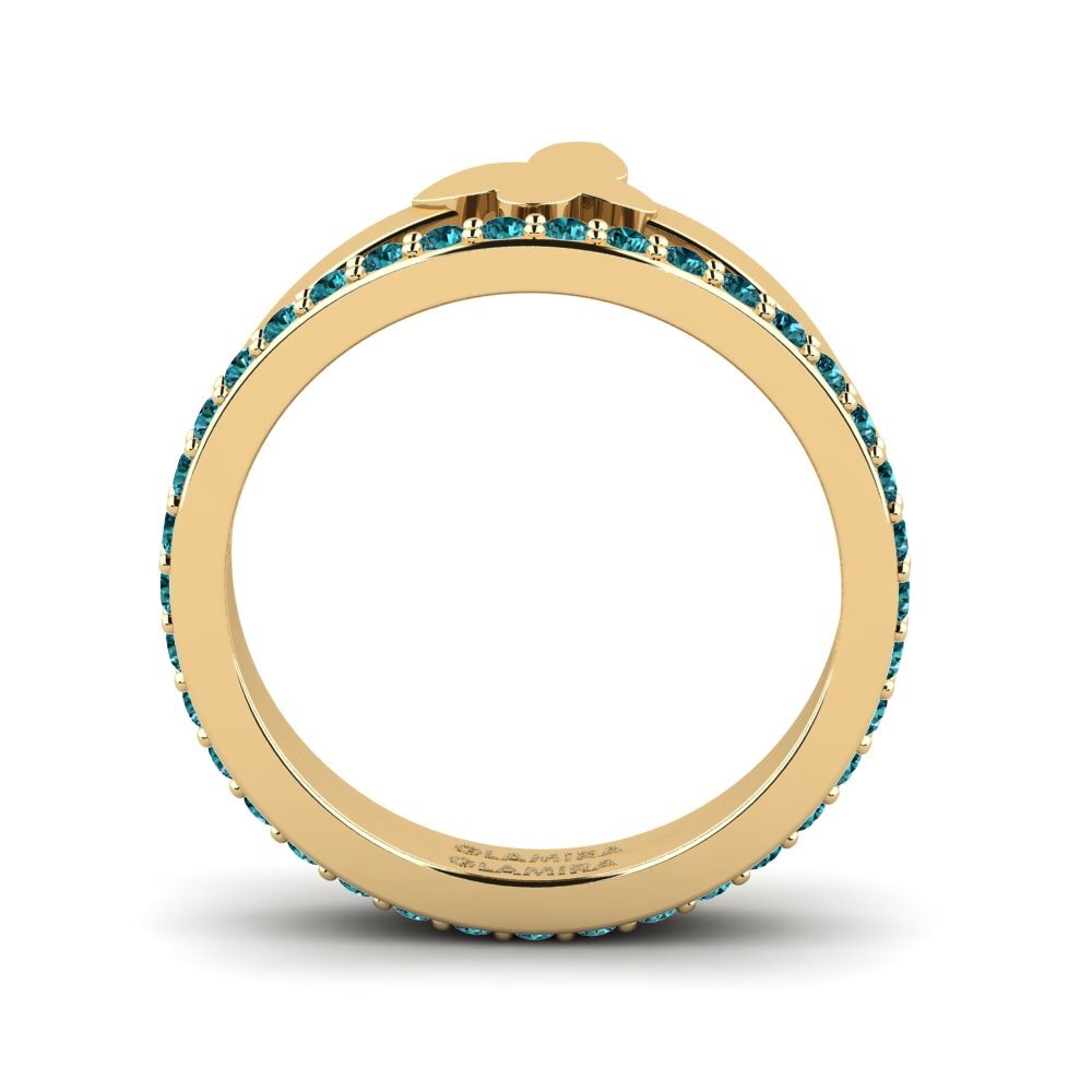 Blauer Diamant Stapelbarer Ring Siennas - Set