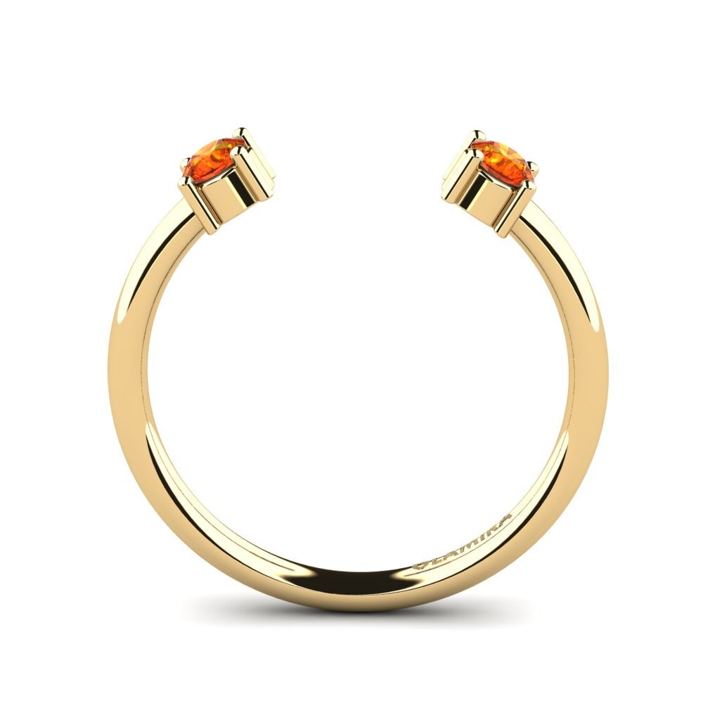 Orangefarbener Saphir Stapelbarer Ring Siline - A