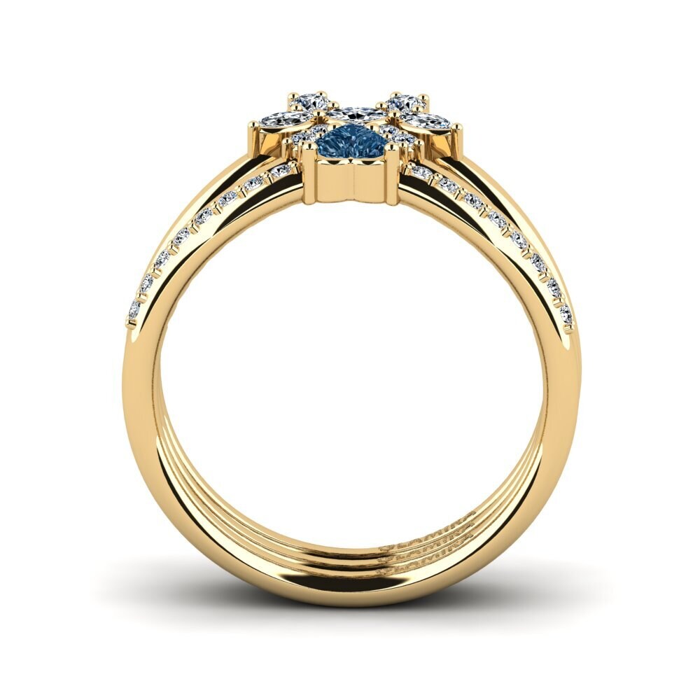 Blauer Diamant Stapelbarer Ring Unninni - Set