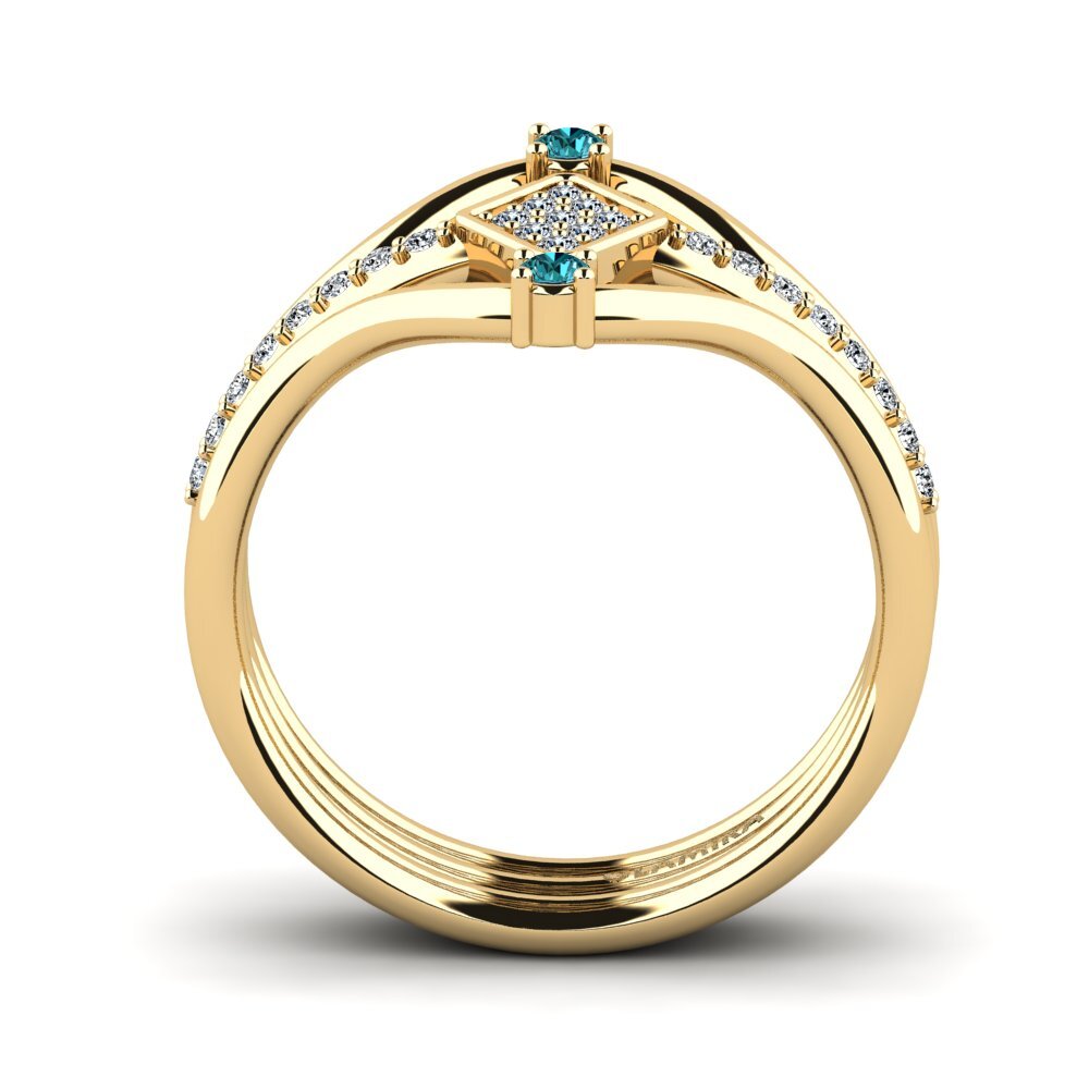 Blauer Diamant Stapelbarer Ring Wrami - Set