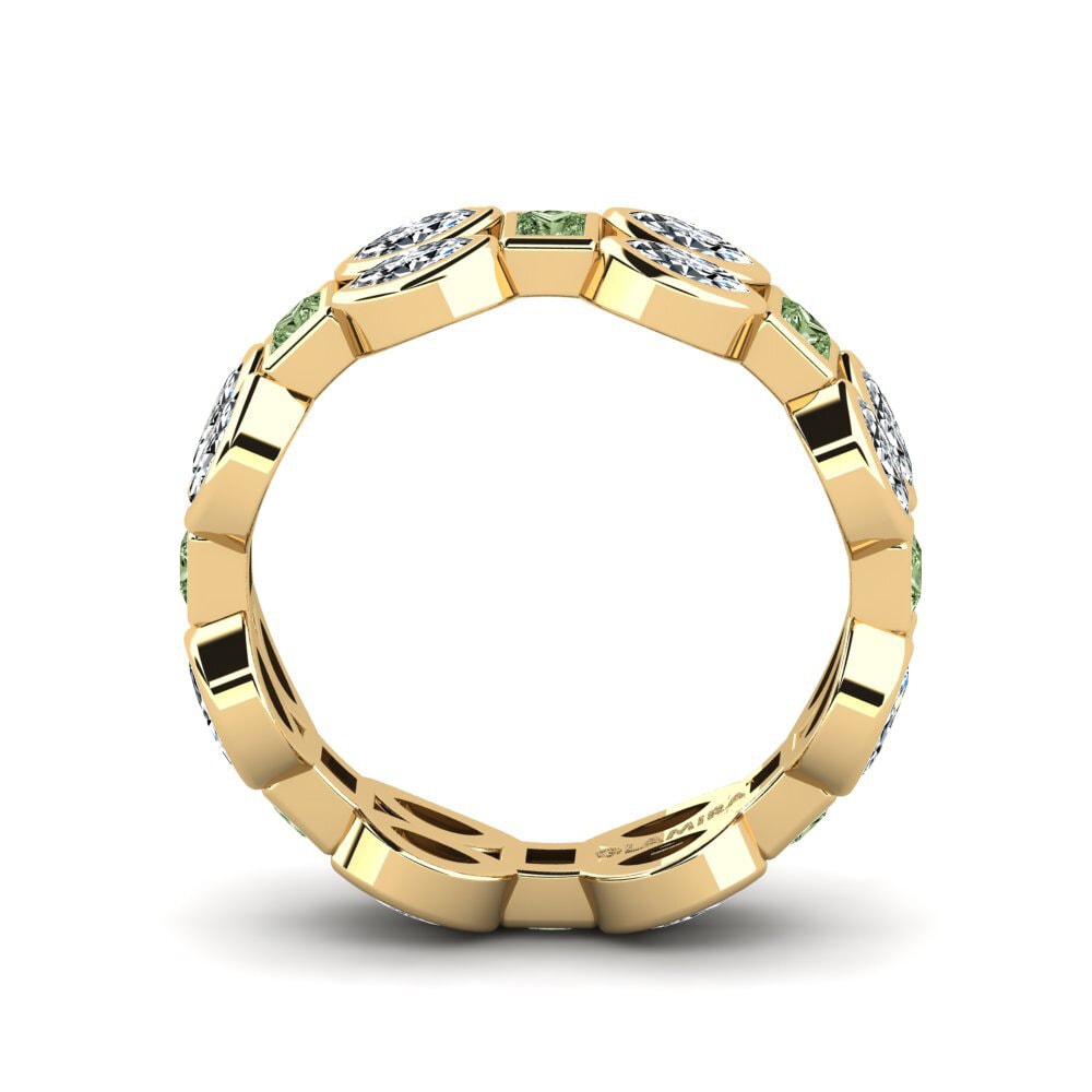 Princesa Diamante Verde Anillo apilable Ymbr - A
