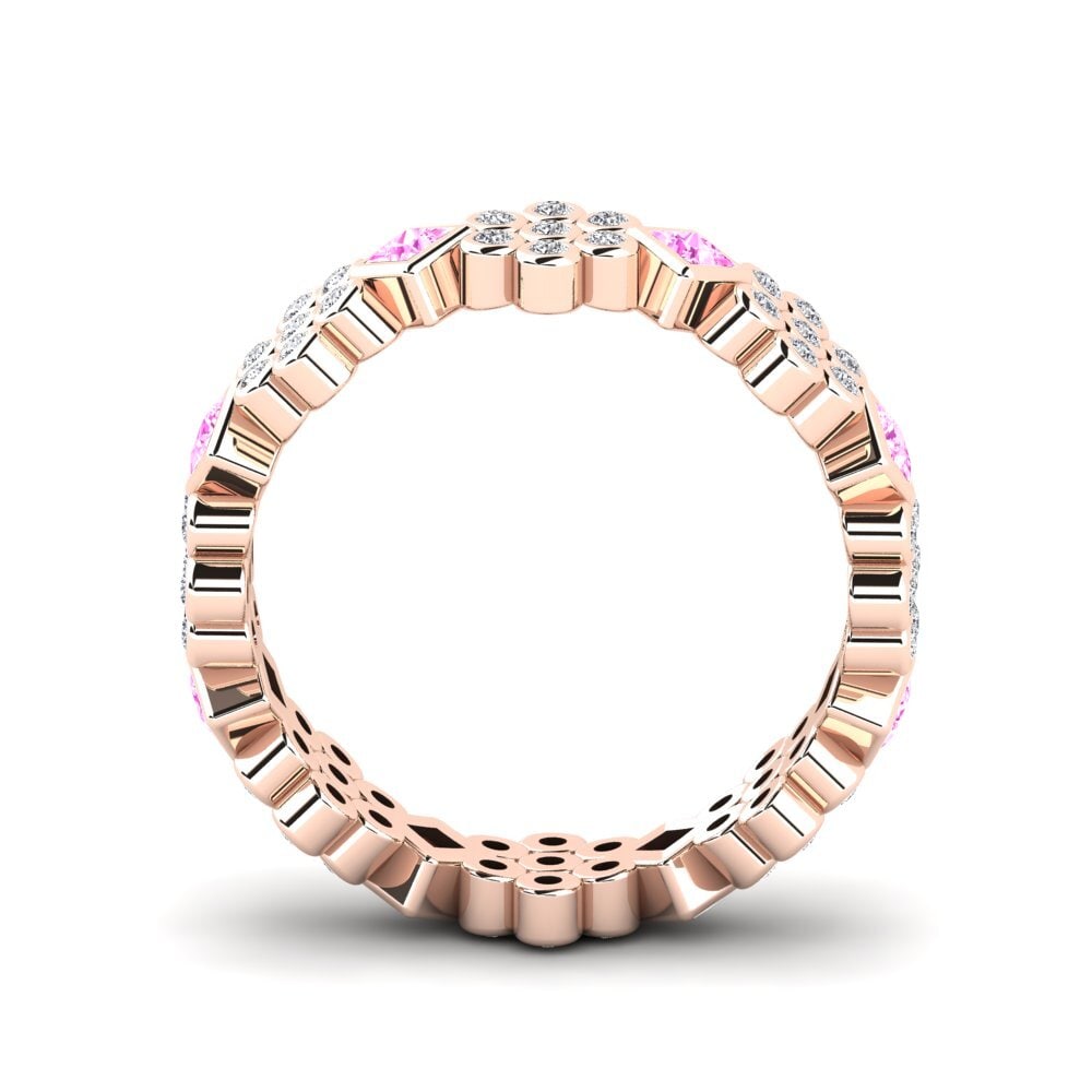 Princesa Zafiro Rosado Anillo apilable Ymbr - B