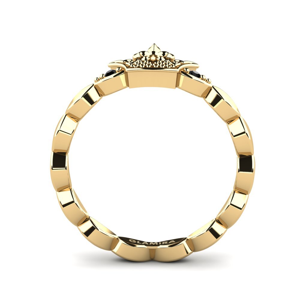 Zafiro negro Anillo apilable Zosmas - B