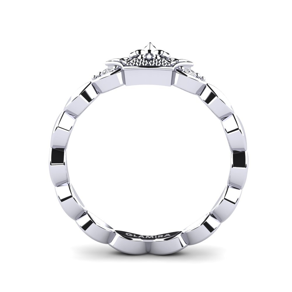 14k Oro Blanco Anillo apilable Zosmas - B