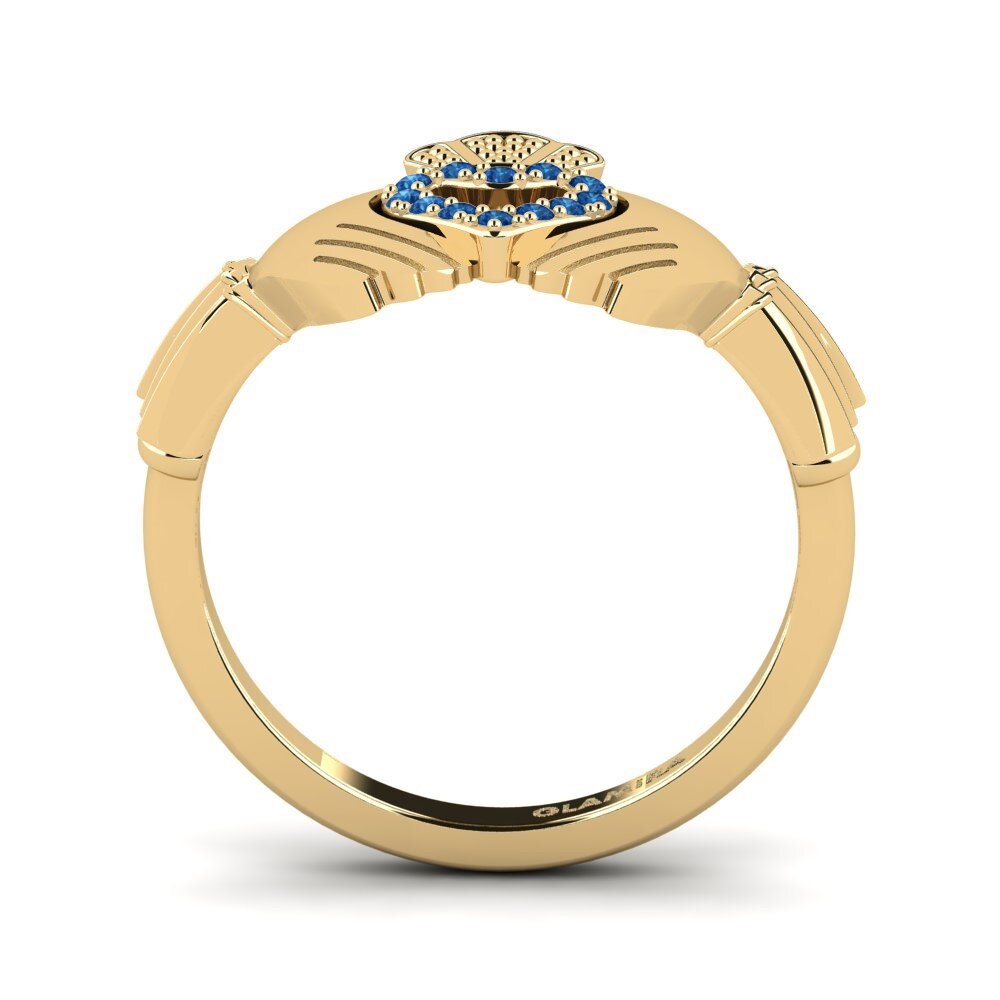 Zircônia azul escuro Anel Ance