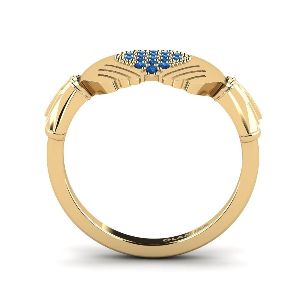 Zircônia azul escuro Anel Crundsw