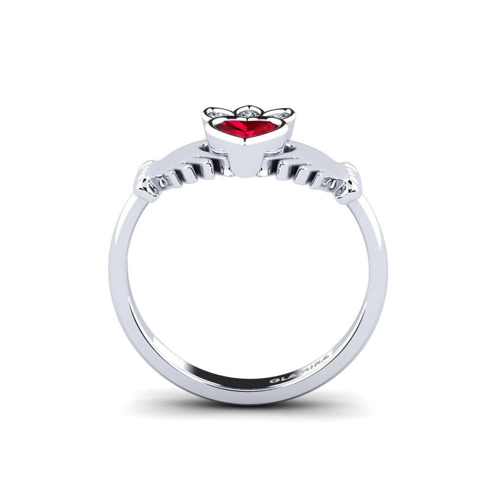 Red Zirconia Ring Earmellw