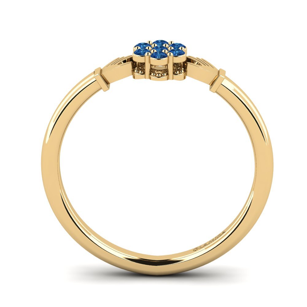 Zircônia azul escuro Anel Gdenem