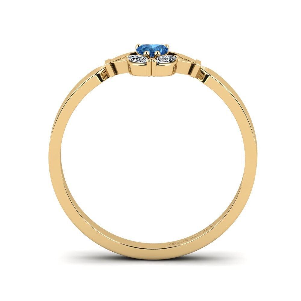 Zircônia azul escuro Anel Jukane