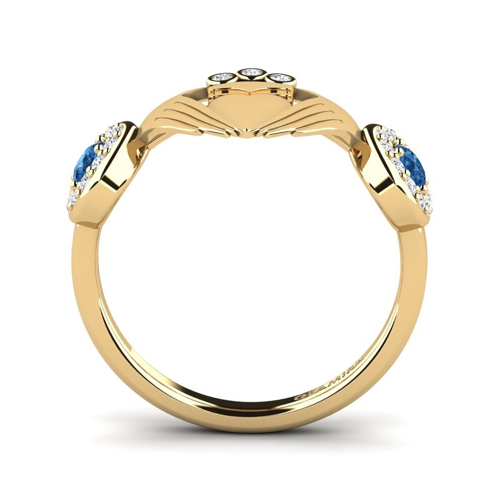 Zircônia azul escuro Anel Lsendr