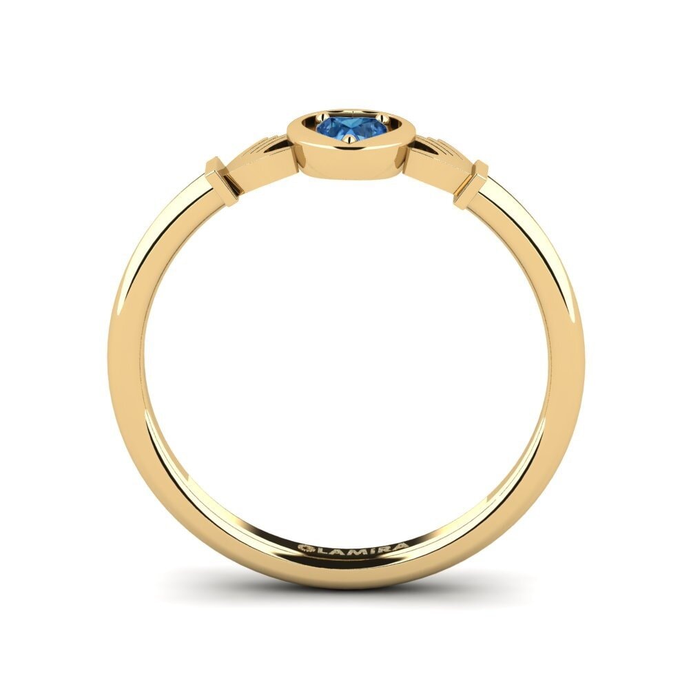 Zircônia azul escuro Anel Netig
