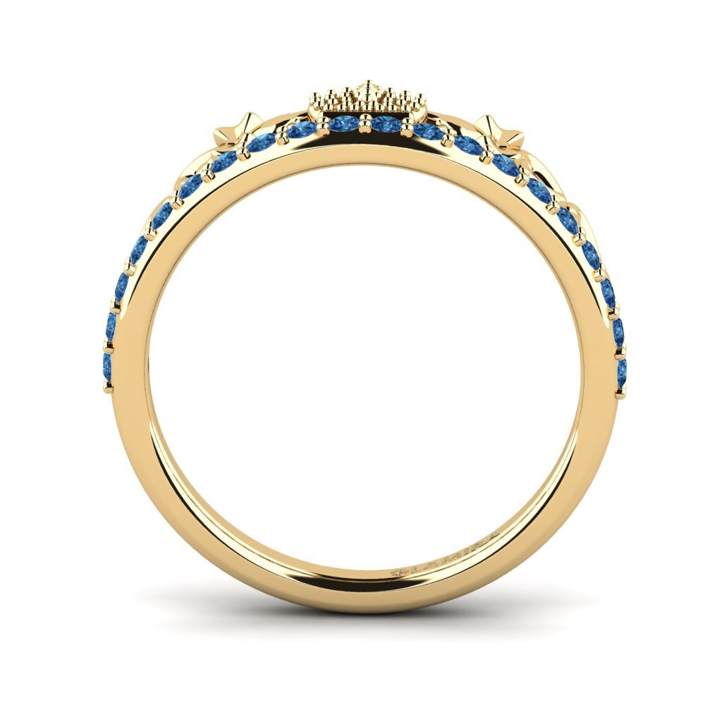 Zircônia azul escuro Anel Neymbar