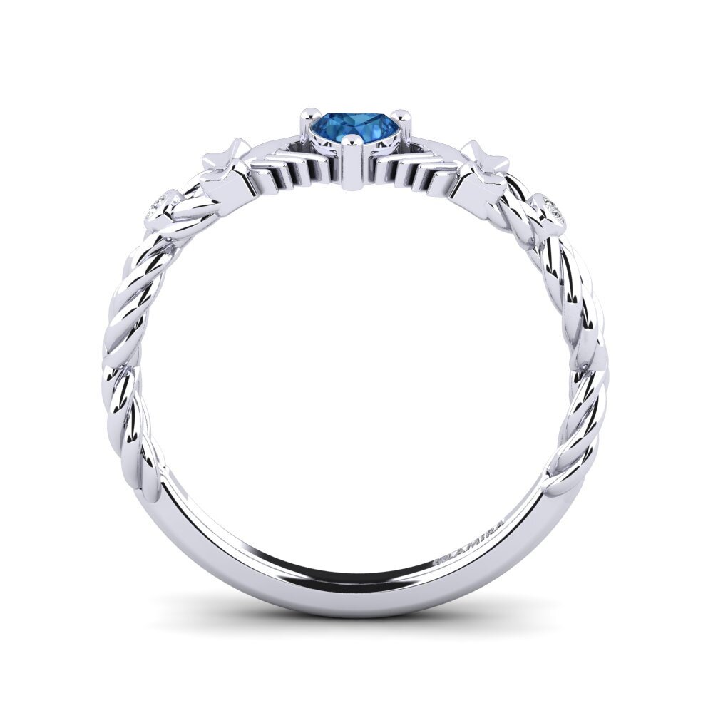 Zircônia azul escuro Anel Roplat