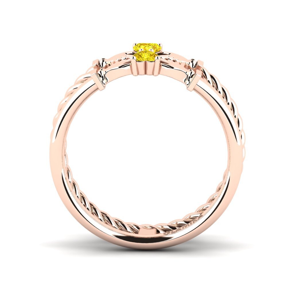 Zafiro amarillo Anillo Yortams